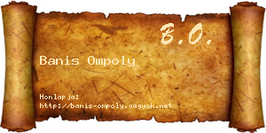 Banis Ompoly névjegykártya